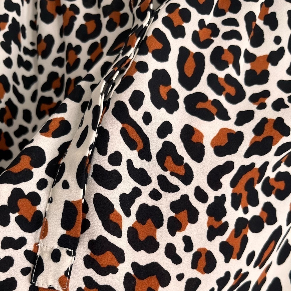 Talbots Leopard Print 1/2 button Long Sleeve Blou… - image 7